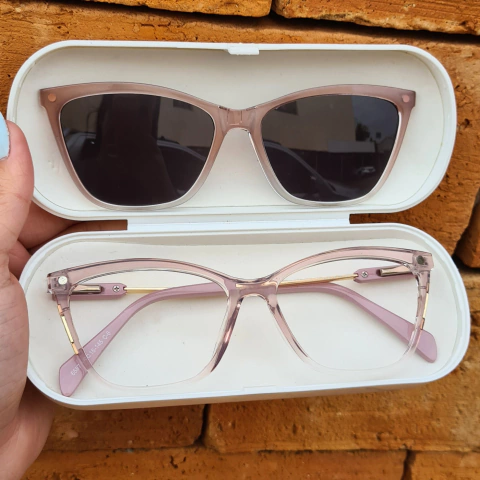 6587 - OCULOS CLIP-ON CLARA ROSA TRANSLUCIDO - comprar online