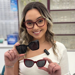 C1005 - OCULOS CLIP-ON POLIANA VERMELHO - comprar online