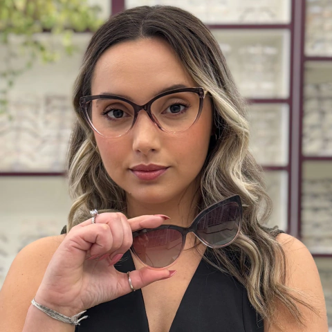 LQ95658 - ÓCULOS CLIP-ON ALAMANDA PRETO DEGRADÊ ROSA - comprar online