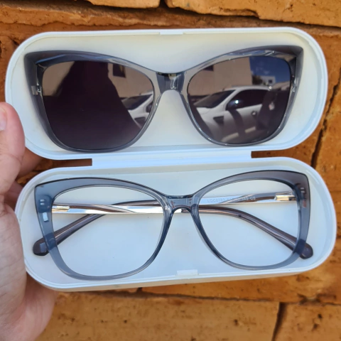 LQC0183 - ÓCULOS CLIP-ON MAITÊ CINZA TRANSLUCIDO - comprar online