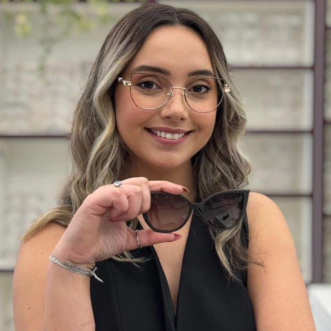 C0233 - ÓCULOS CLIP-ON ARIEL DOURADO COM ANIMAL PRINT - comprar online