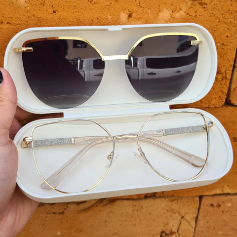 ZR6031 - OCULOS CLIP-ON FRANCIS DOURADO COM TRANSPARENTE - comprar online
