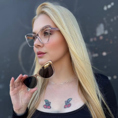 6570 - ÓCULOS CLIP-ON VALENTINA ROSA TRANSLUCIDO na internet