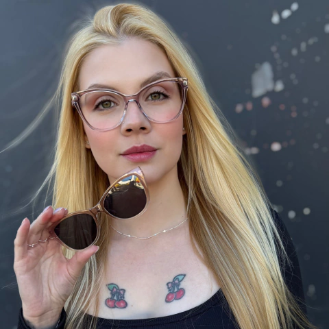 6570 - ÓCULOS CLIP-ON VALENTINA ROSA TRANSLUCIDO - comprar online