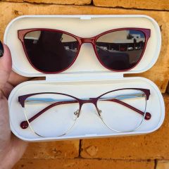 OM22417 - OCULOS CLIP-ON AYLA VERMELHO COM DOURADO - comprar online