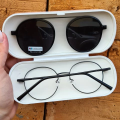 S8006 - OCULOS CLIP-ON CRIS PRETO na internet