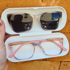 6581 - ÓCULOS CLIP-ON ELETRA ROSA COM DEGRADE PRETO na internet