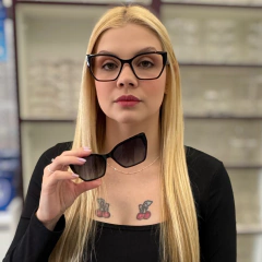 C0262 - OCULOS CLIP-ON DÁLIA PRETO COM ANIMAL PRINT - comprar online