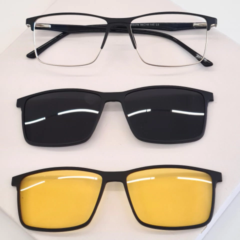 SH3379 - OCULOS CLIP- ON GAEL PRETO COM PRATA - comprar online