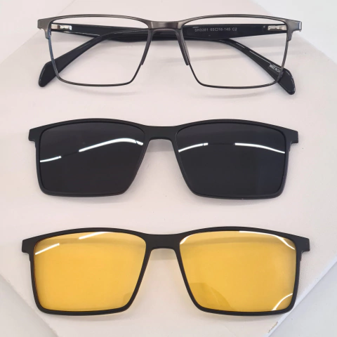 SH3381 - OCULOS CLIP-ON KAI CINZA - comprar online