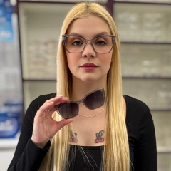 C0262 - OCULOS CLIP-ON DÁLIA CINZA COM ANIMAL PRINT - comprar online