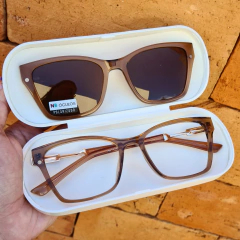 AZ4006 - OCULOS CLIP-ON AURORA NUDE TRANSLUCIDO na internet