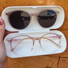 6511 - ÓCULOS CLIP-ON DUDA ROSA TRANSLUCIDO - comprar online