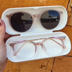 6511 - ÓCULOS CLIP-ON DUDA ROSA TRANSLUCIDO na internet