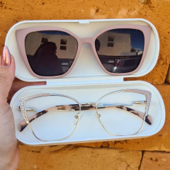 CP0703 - ÓCULOS CLIP-ON LAUREN ROSA COM ANIMAL PRINT - comprar online