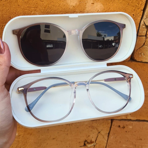 6511 - ÓCULOS CLIP-ON DUDA MARROM COM CINZA - comprar online