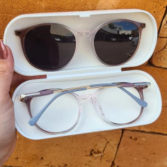 6511 - ÓCULOS CLIP-ON DUDA MARROM COM CINZA na internet