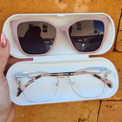 CP0703 - ÓCULOS CLIP-ON LAUREN ROSA COM ANIMAL PRINT na internet