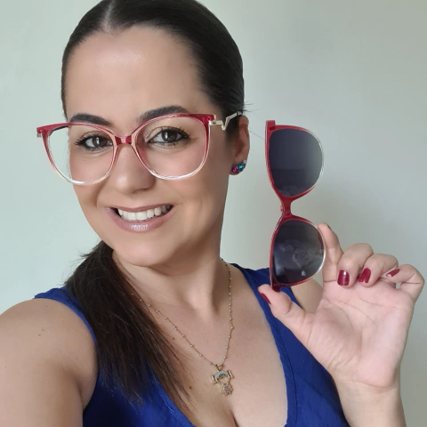 1009 - ÓCULOS CLIP-ON MAVIE VERMELHO