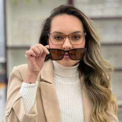 CP0693 - ÓCULOS CLIP-ON LAURA CARAMELO - comprar online