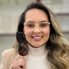 LQ5057 - ÓCULOS CLIP-ON BEATRICE DOURADO na internet