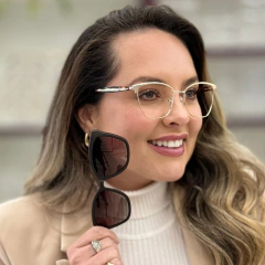 LQ5057 - ÓCULOS CLIP-ON BEATRICE DOURADO - NB Óculos