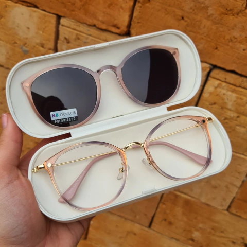 CP0722 - ÓCULOS CLIP-ON ESMERALDA ROSA