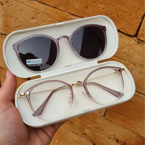 6510 - ÓCULOS CLIP-ON ESMERALDA LILAS