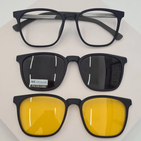 CP0748 - ÓCULOS CLIP-ON DANTE AZUL/CINZA