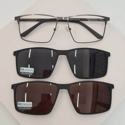 CP0751 - ÓCULOS CLIP-ON RAVI CINZA