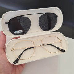 CP0757 - ÓCULOS CLIP-ON HEXAGONAL DOURADO