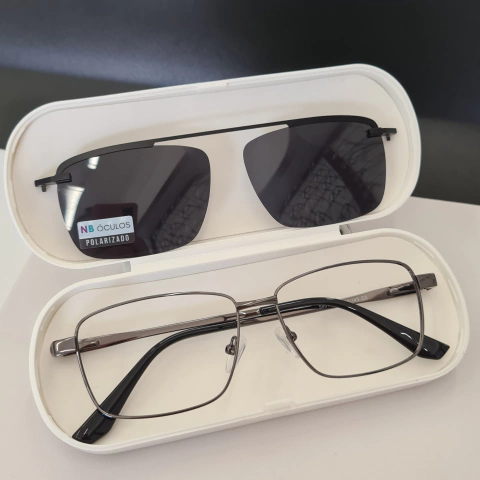 CP0764 - ÓCULOS CLIP-ON ELIO CINZA CHUMBO