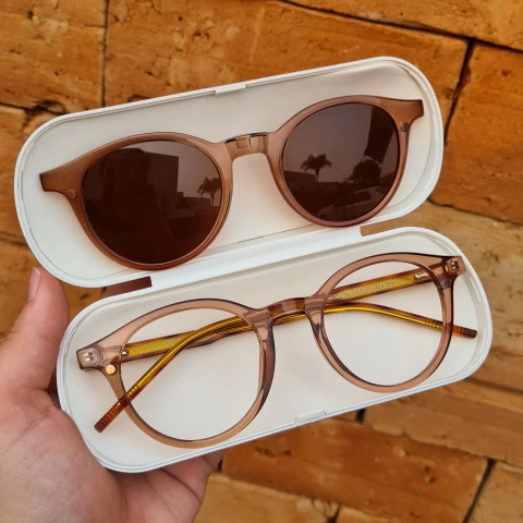 CP0236 - ÓCULOS CLIP-ON ROUND CARAMELO