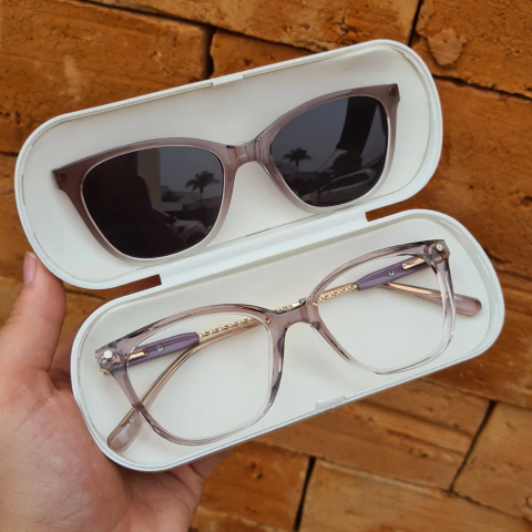 6568 - ÓCULOS CLIP-ON PETIT CINZA TRANSLUCIDO