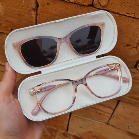 6568 - ÓCULOS CLIP-ON PETIT ROSA COM DEGRADE