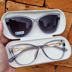 JZ3969 - OCULOS CLIP-ON ANTONINA CINZA TRANSLUCIDO - NB Óculos