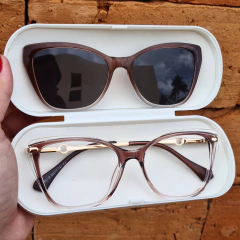 65118 - OCULOS CLIP-ON AGATA MARROM TRANSLUCIDO - comprar online