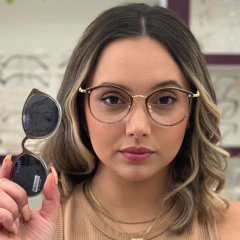 6510 - ÓCULOS CLIP-ON ESMERALDA CINZA/MARROM - comprar online