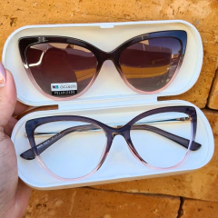 LQ95658 - ÓCULOS CLIP-ON ALAMANDA PRETO DEGRADÊ ROSA - NB Óculos