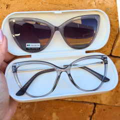 LQ95658 - ÓCULOS CLIP-ON ALAMANDA CINZA - NB Óculos