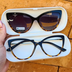 LQ95658 - ÓCULOS CLIP-ON ALAMANDA PRETO DEGRADÊ ANIMAL PRINT - NB Óculos