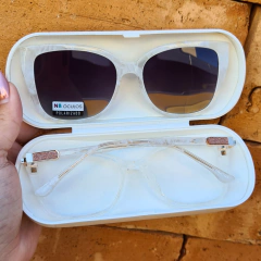 NT7009 - OCULOS CLIP-ON PETRA MARMORIZADO BRANCO na internet