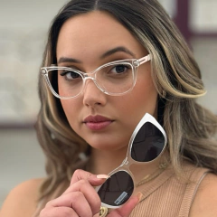 6570 - ÓCULOS CLIP-ON VALENTINA TRANSPARENTE DEGRADE