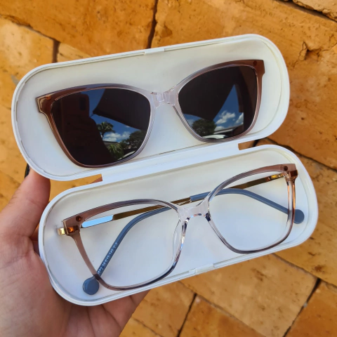 6572 - ÓCULOS CLIP-ON LIZ CINZA/MARROM