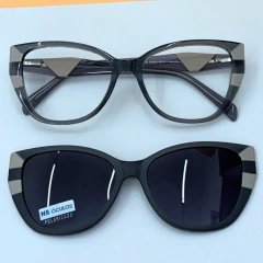 C0230 - ÓCULOS CLIP-ON GARDÊNIA CINZA TRANSLÚCIDO - loja online