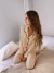Pantalon de seda color beige - comprar online
