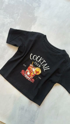 Remerita negra cocktail CLUB - comprar online