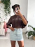T-shirt Cropped Wanderlust Marrom - Trinity