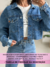 Jaqueta Cropped Vintage Escura - comprar online