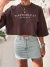 T-shirt Cropped Wanderlust Marrom - comprar online